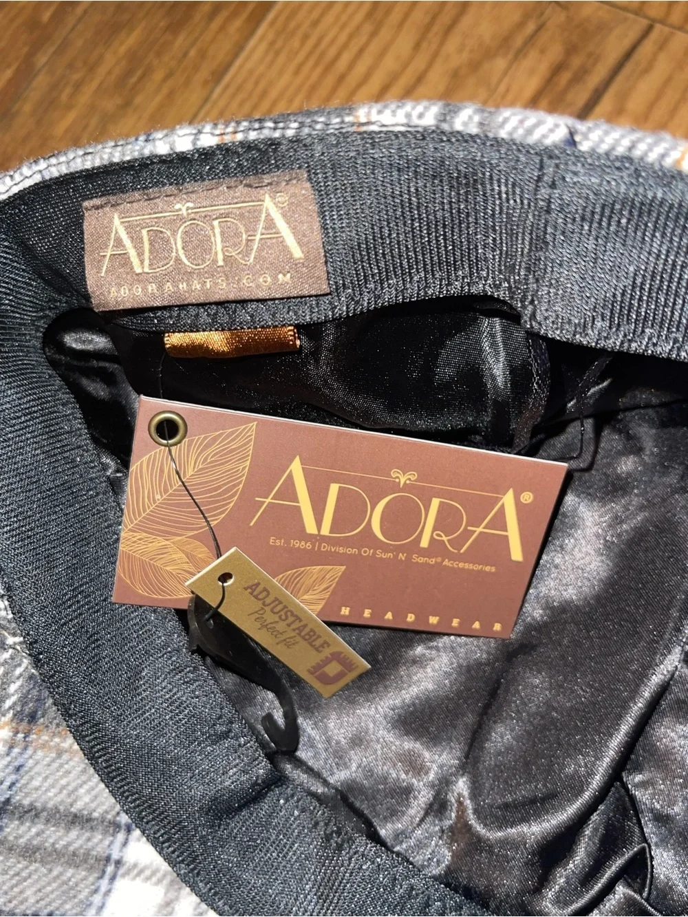 ADORA Plaid Newsboy Cap
